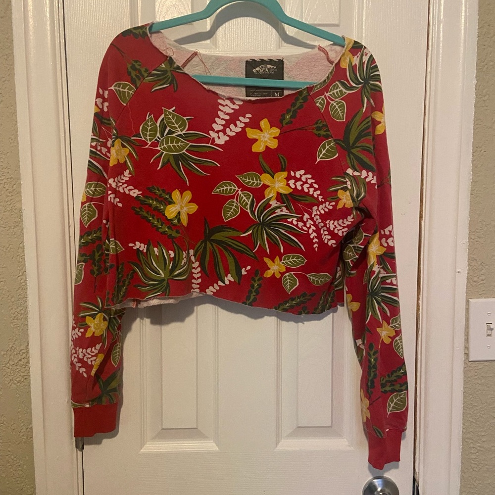 Cropped Vans Floral Sweatshirt